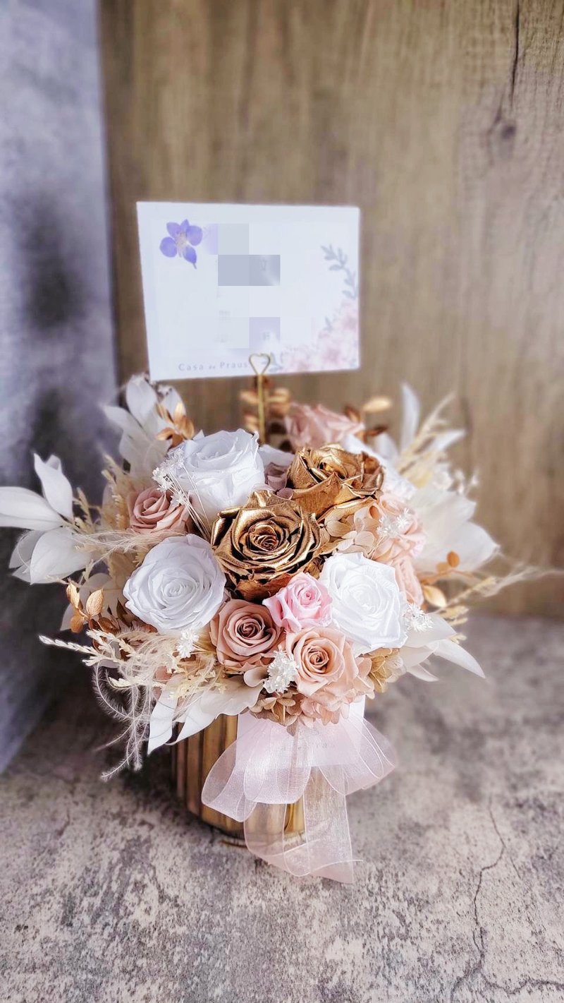 豪奢浪漫温柔粉色系开幕花礼 - 干燥花/捧花 - 植物．花 粉红色