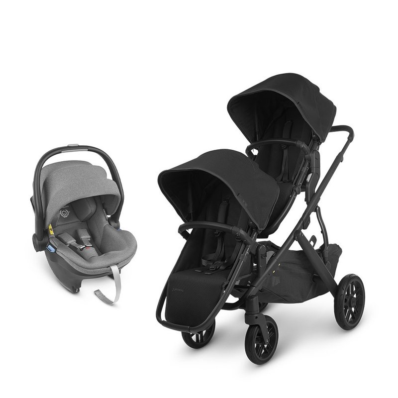 台湾宅配【UPPAbaby】【双宝推车提篮】VISTA V2黑色+黑灰提篮*1 - 婴儿车/手推车 - 其他材质 黑色