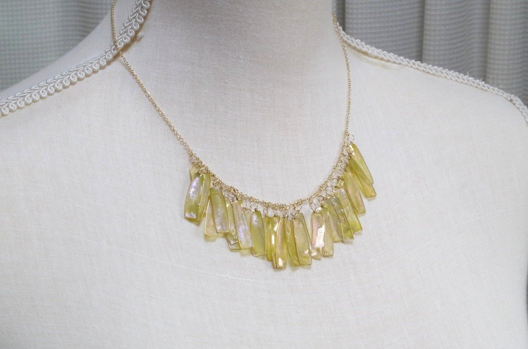 Manicure art strip necklace / Sunflower - 项链 - 其他材质 黄色