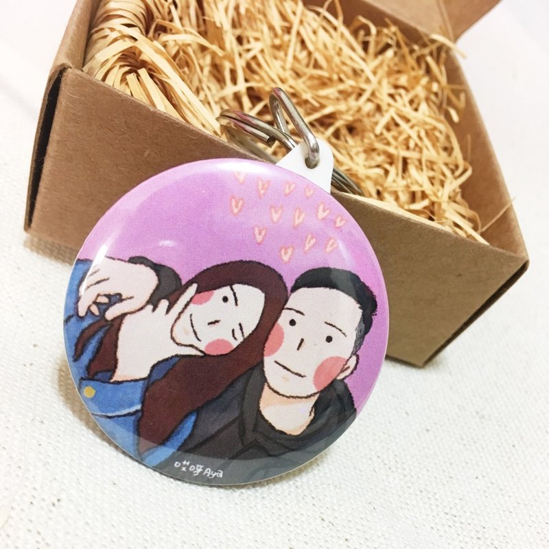 定制化人像插画塑胶钥匙圈 - 吊饰 - 塑料 