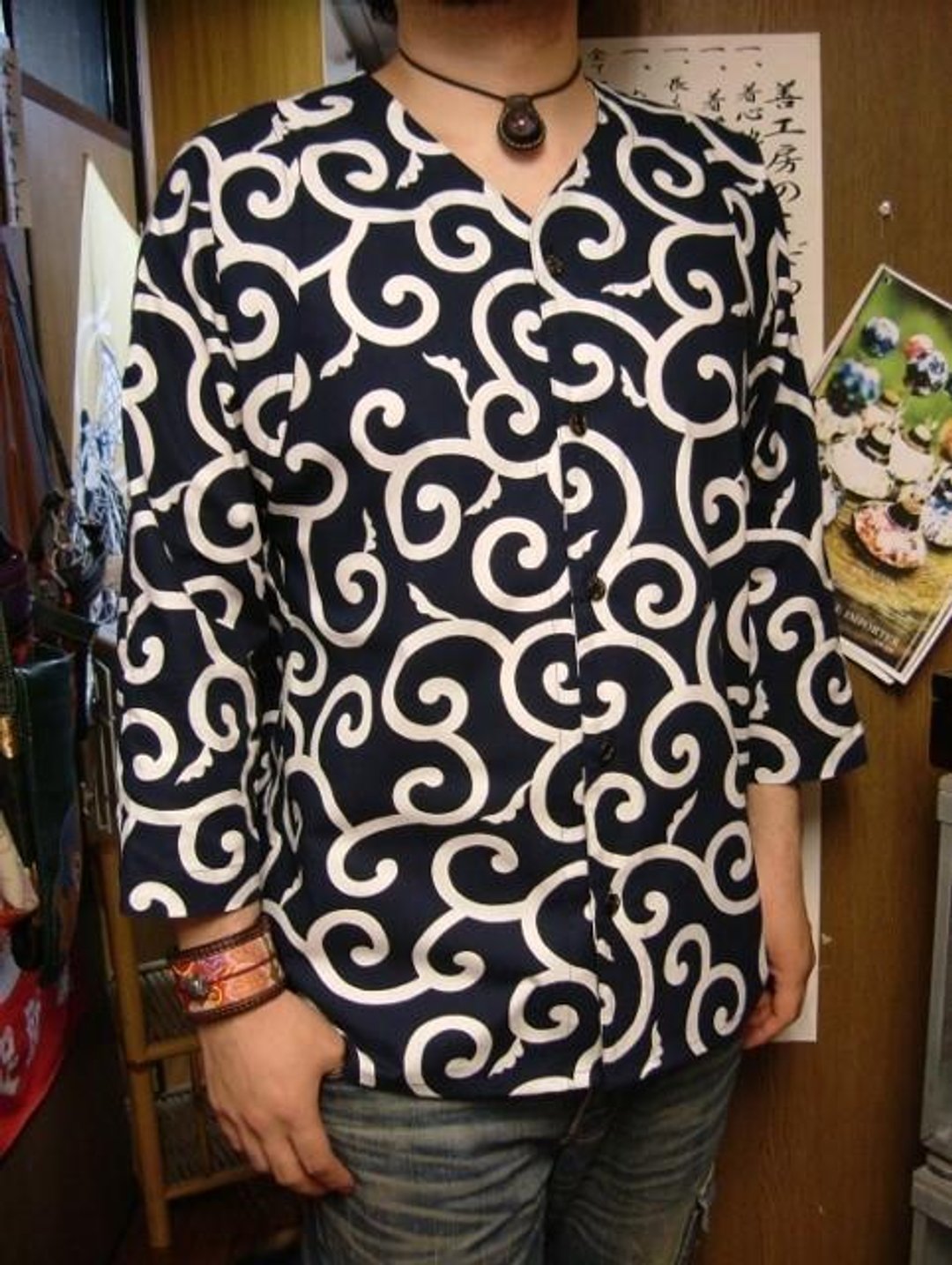 Carp mouth-shirts (large arabesque) - 男装衬衫 - 其他材质 