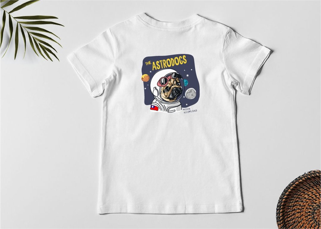 潮流 T-shirt 动物 狗_太空系列-中性情侣款 - 女装 T 恤 - 棉 白色
