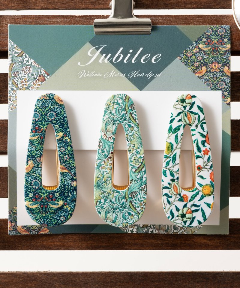 发夹三件组 动物 犬 猫 鸟 艺术 设计 威廉·莫里斯 Morris/15 - 发饰 - 其他金属 多色