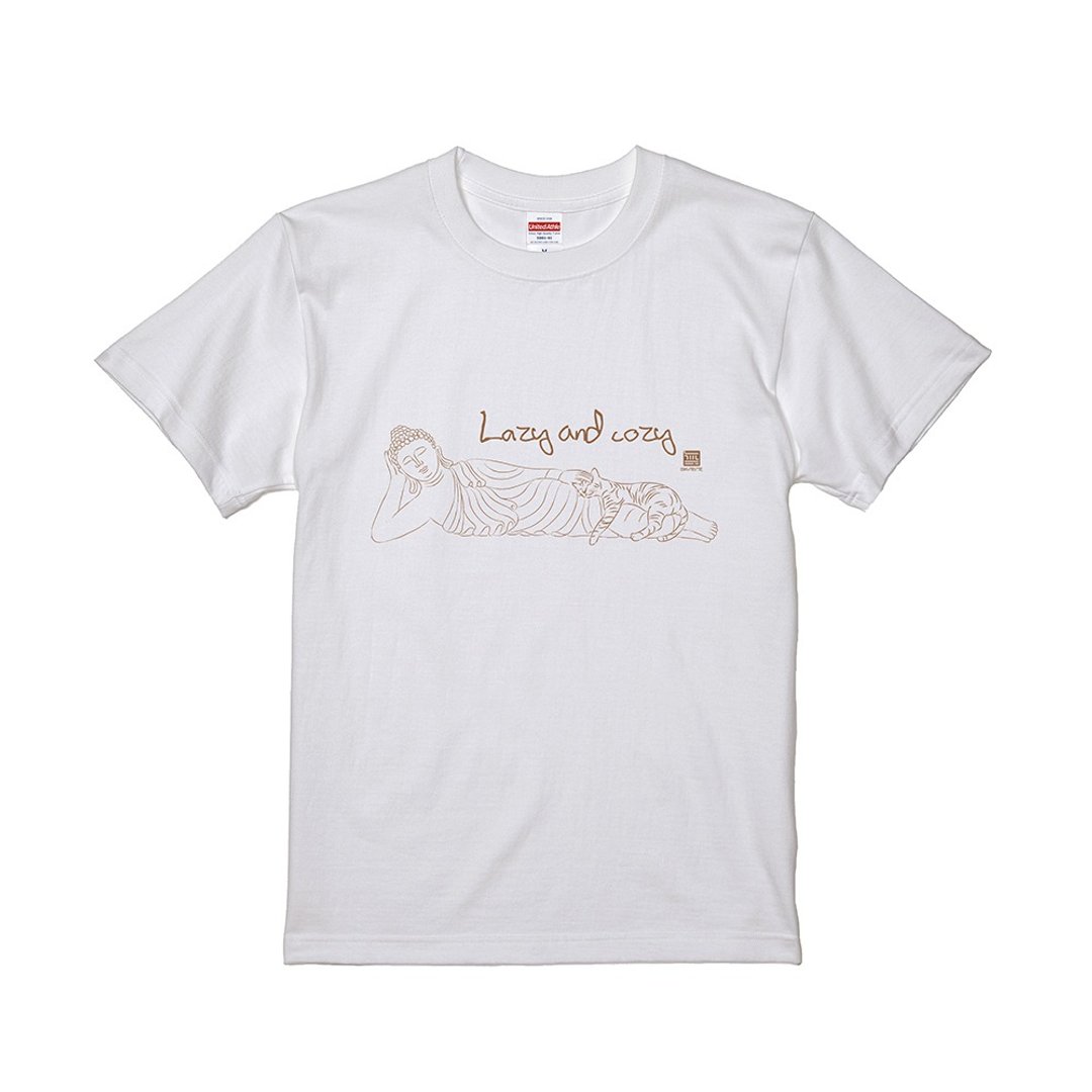 佛说T恤 - Lazy and cozy - 中性连帽卫衣/T 恤 - 棉．麻 白色