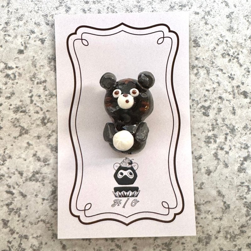 老虎果冻胸针 - 胸针 - 树脂 黑色