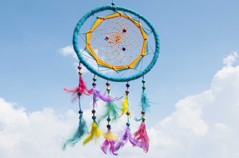 民族风 手工编织棉麻南美捕梦网吊饰dream Cather-Mandala曼陀罗 - 摆饰 - 棉．麻 蓝色