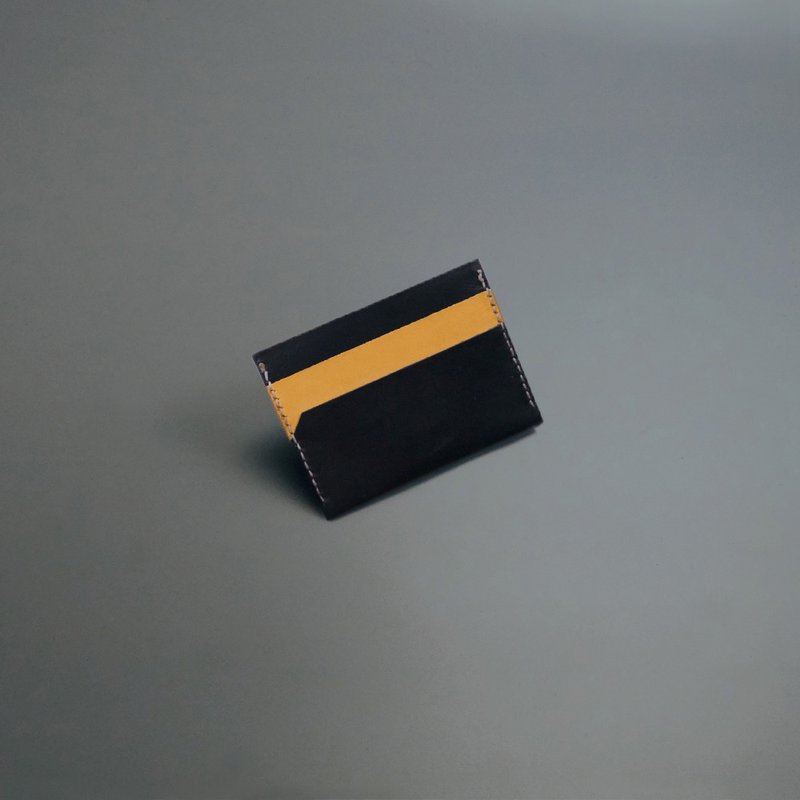 四卡拼色卡片套 | 手缝皮革材料包 | BSP118 - 皮件 - 真皮 橘色