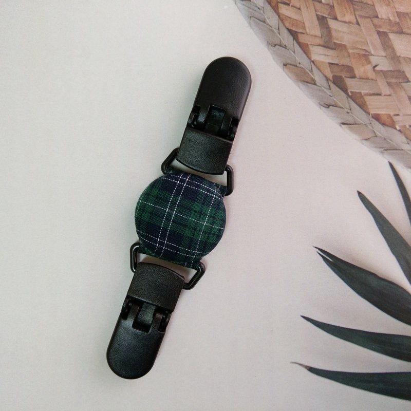 学院风格纹-2色可选。手帕夹 - 围嘴/口水巾 - 棉．麻 绿色