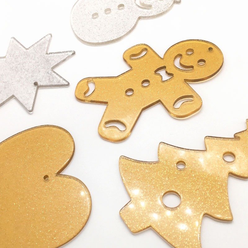 UPICK原品生活 圣诞树可爱树脂小挂饰半透明小挂件 - 吊饰 - 聚酯纤维 