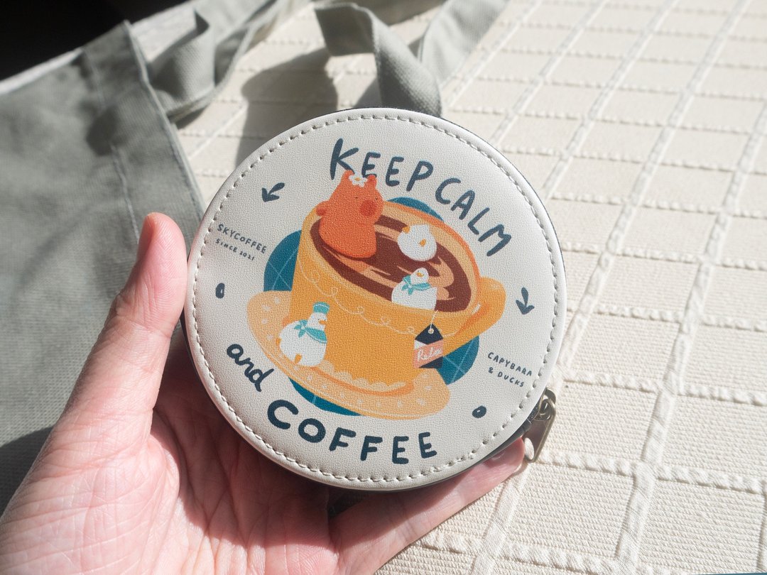 Keep Calm and Coffee PU硬壳圆钱包 - 零钱包 - 其他材质 