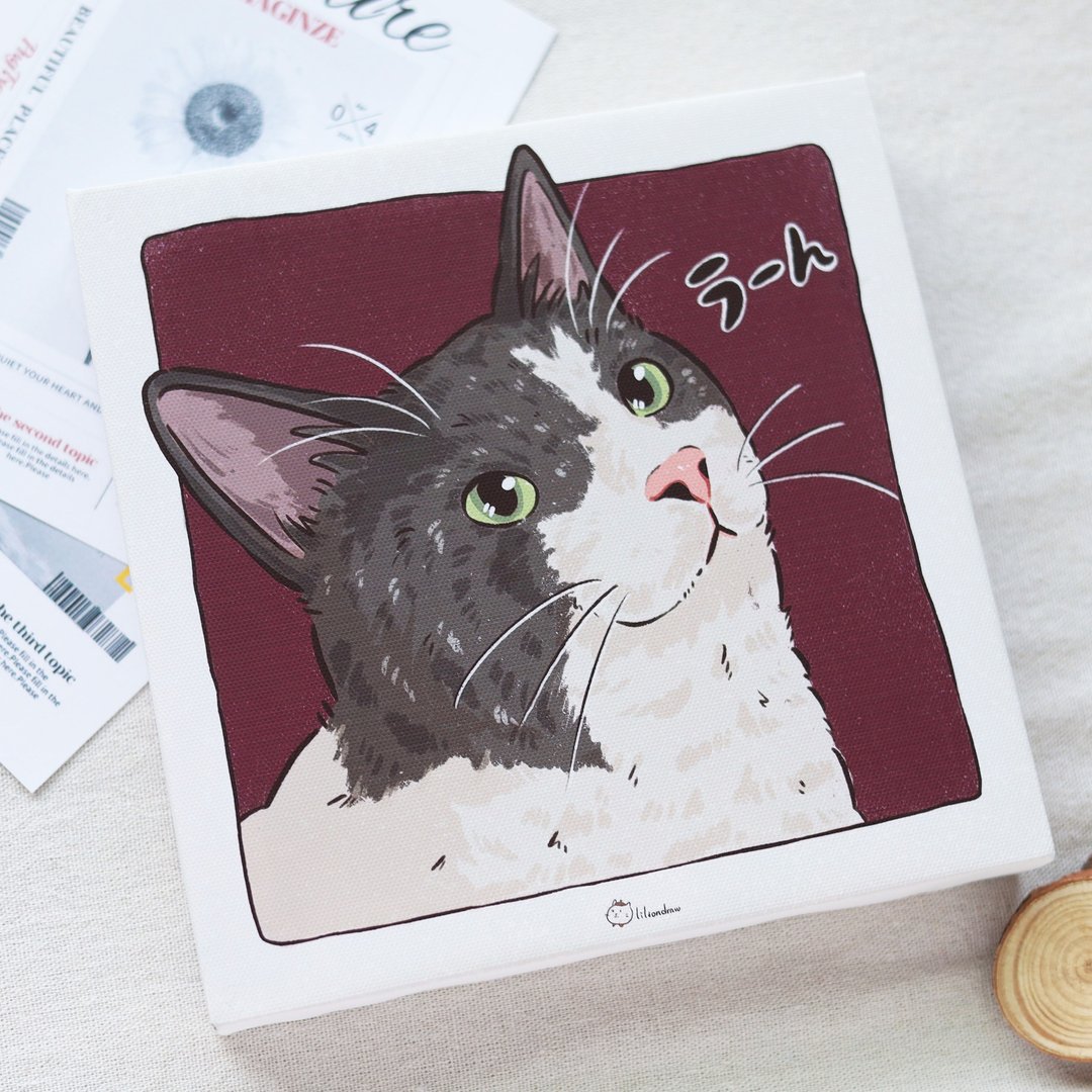 猫猫无框画 猫猫鄙视你 无框画 - 墙贴/壁贴 - 聚酯纤维 红色