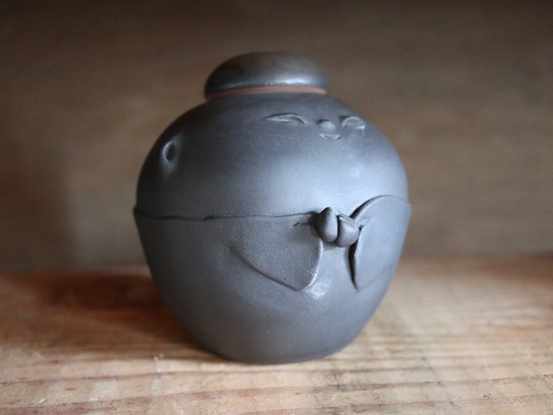 自在小沙弥・微笑小茶仓 - 茶具/茶杯 - 陶 黑色