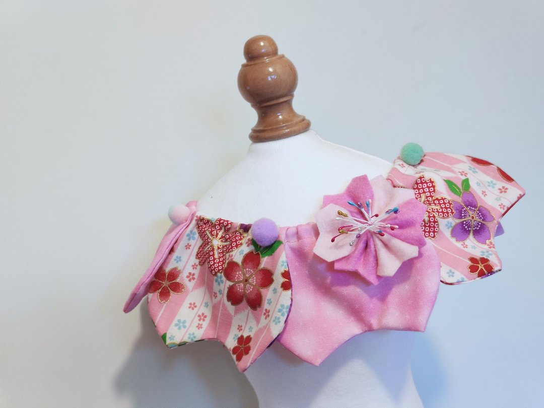 Sakura 樱花花瓣造型颈饰 颈项 collar - 衣/帽 - 棉 粉红色