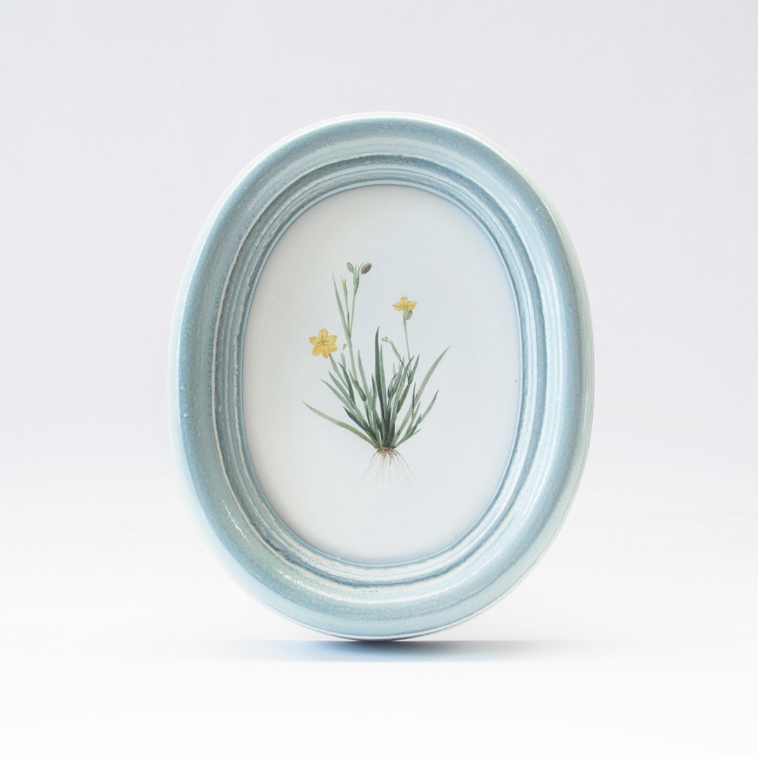 Oval 5x7 Charming photo frame glossy color oval shape modern vintage - 画框/相框 - 木头 蓝色