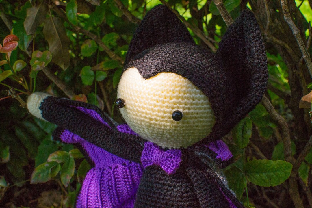 Crochet vampire lalylala, Bat doll lalylala, Amigurumi vampire toy - 玩偶/公仔 - 压克力 黑色