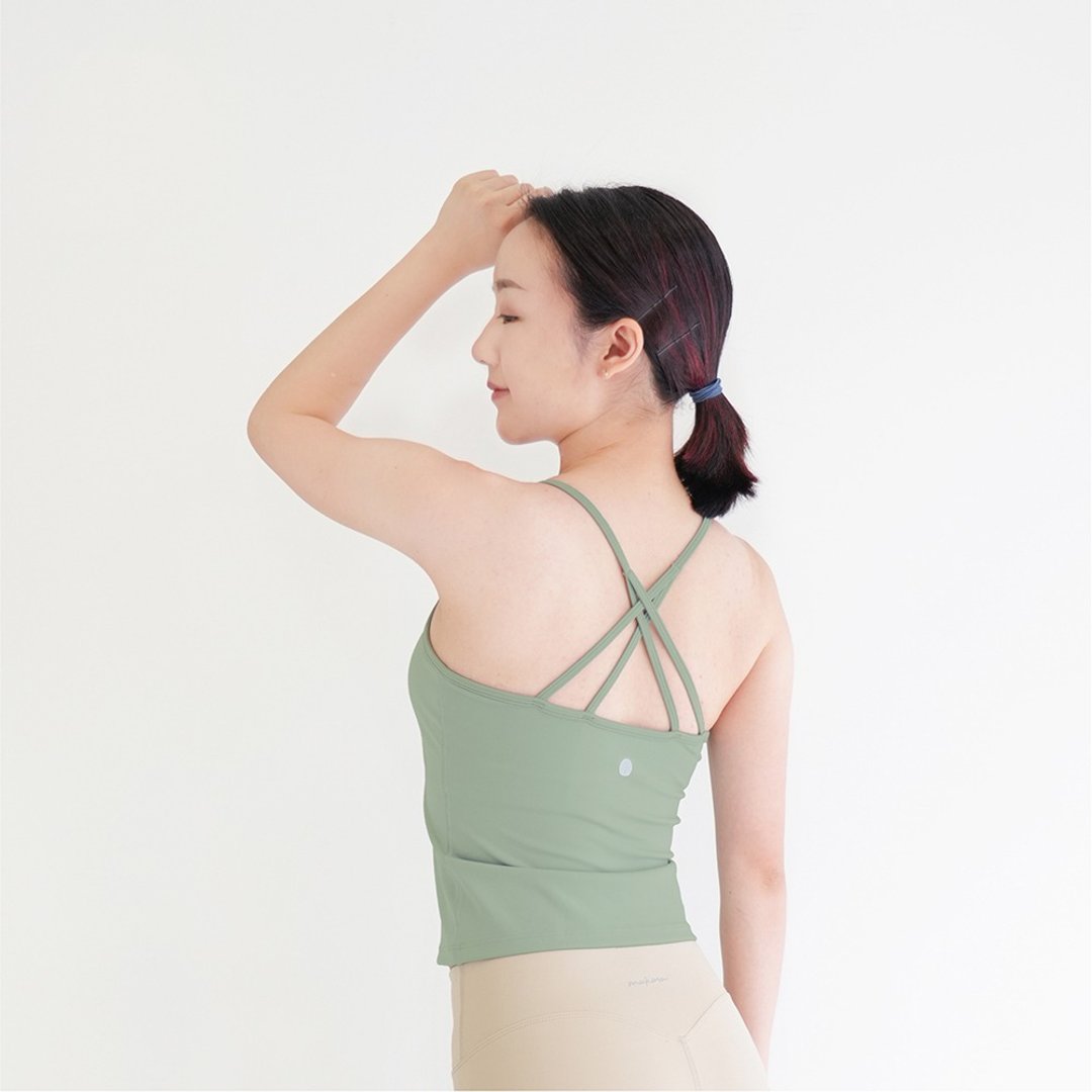 【Mukasa】DURABLE 高弹蝶型细肩背心 - 绿野仙踪 - MUK-23031 - 女装运动衣 - 其他材质 绿色