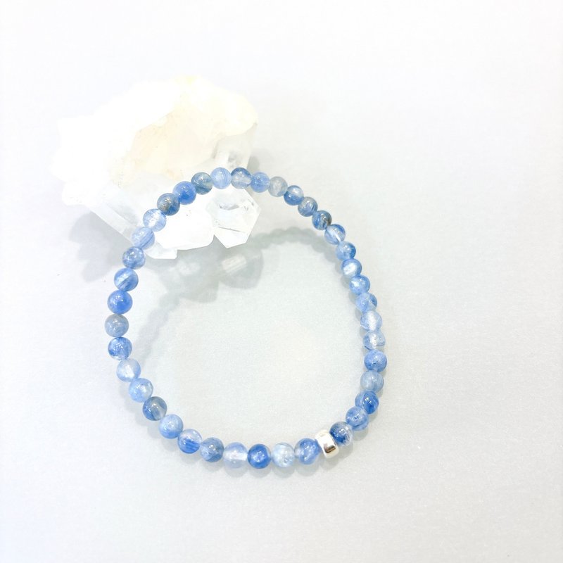 Ops Kyanite silver bracelet - 蓝晶石/纯银/喉轮/沟通力/眉心轮 - 手链/手环 - 宝石 蓝色