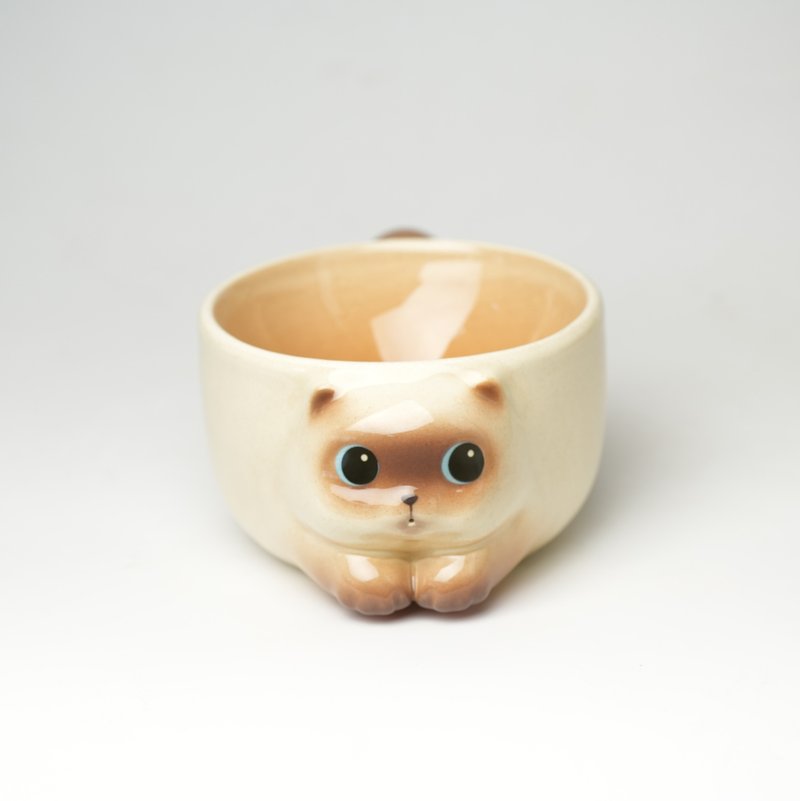 小猫饿了米饭碗 釉下彩手绘 - 碗 - 瓷 