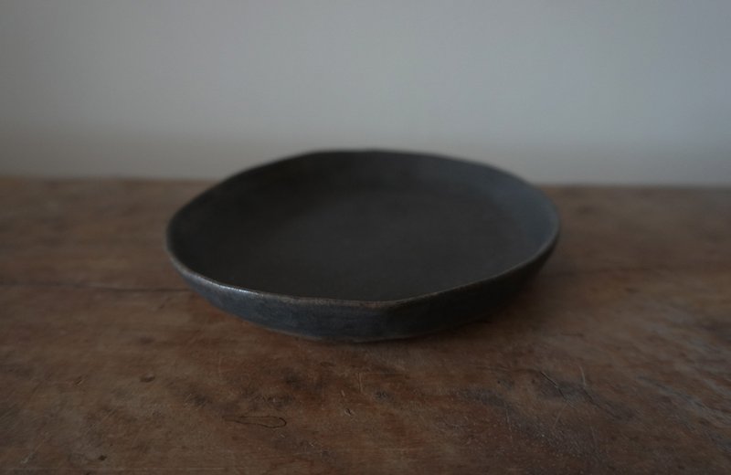 小黑皿 - 浅碟/小碟子 - 陶 黑色