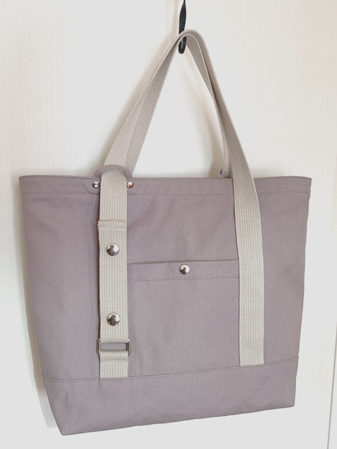 Kurashiki Canvas Adjustable Handle 3-Way Tote Bag A4 Storage 2-Way Lightweight Dull Color Purple - 侧背包/斜挎包 - 棉 