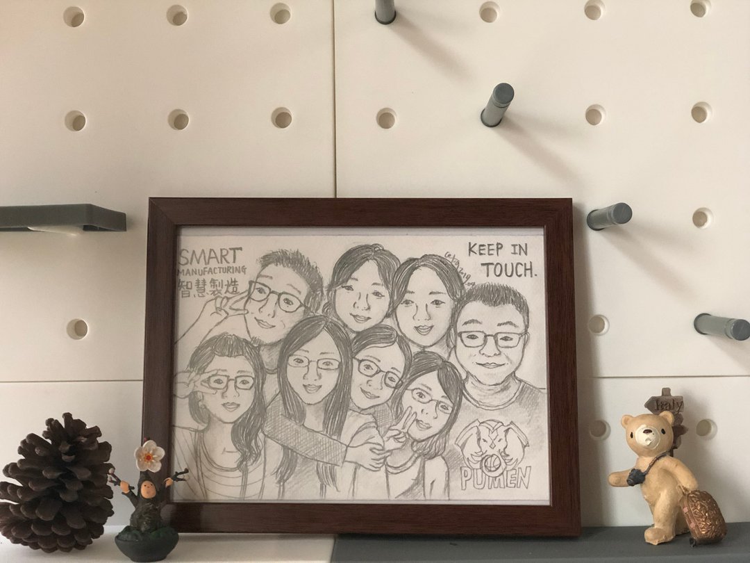 【插画似颜绘】8寸单色/定制化/素描风格/A5尺寸/多人 可加购相框 - 其他 - 纸 多色
