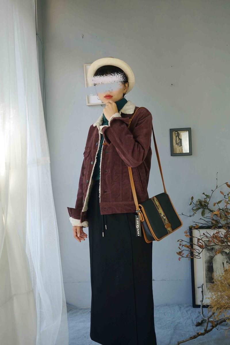 寻宝古着-LEE葡萄紫细灯芯绒铺棉夹克外套 - 女装休闲/机能外套 - 棉．麻 紫色