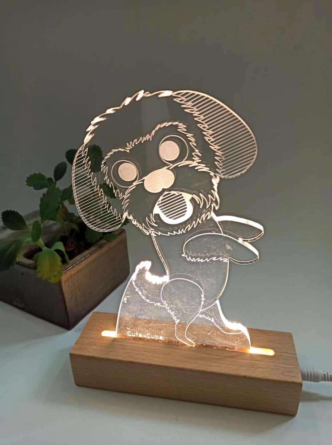 【福袋】文创商品/LED 压克力夜灯 - 西施犬 交换礼物 圣诞礼物 - 灯具/灯饰 - 压克力 透明