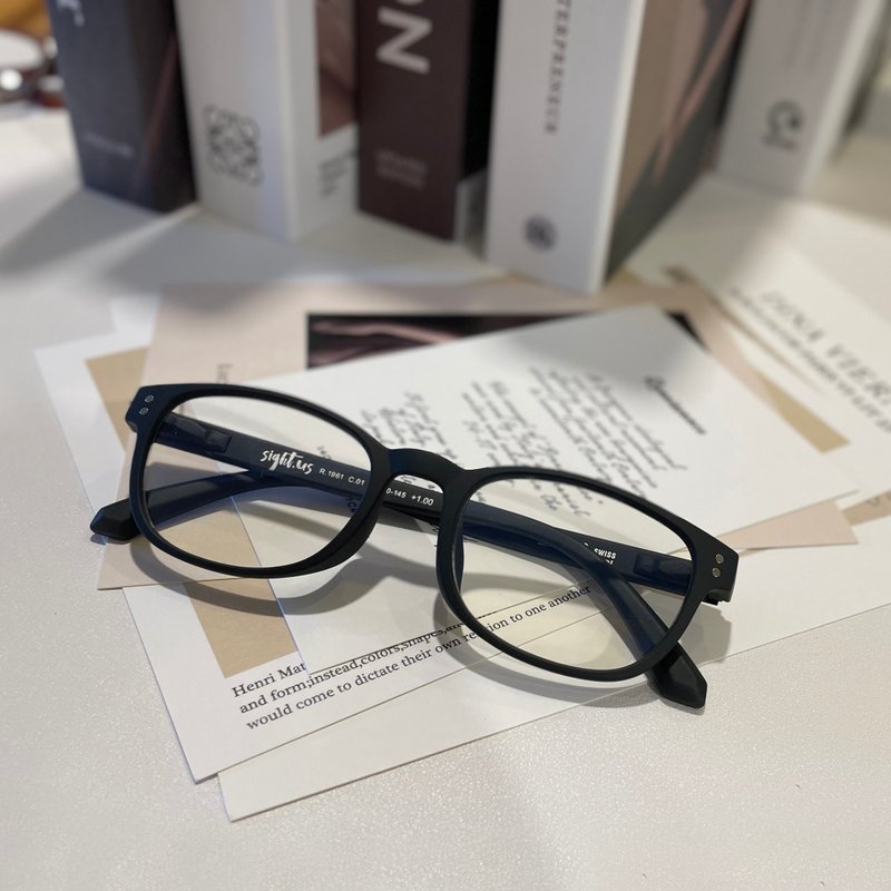 Sightus 抗蓝光老花眼镜/ 亚洲版型经典/ 威灵顿框/ 雾黑 - 眼镜/眼镜框 - 塑料 黑色