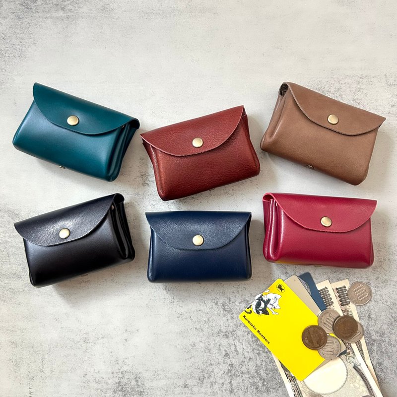 分类收纳超讲究！圆润可爱、大开口设计的掌心大小风琴式皮革零钱包 - 皮夹/钱包 - 真皮 蓝色