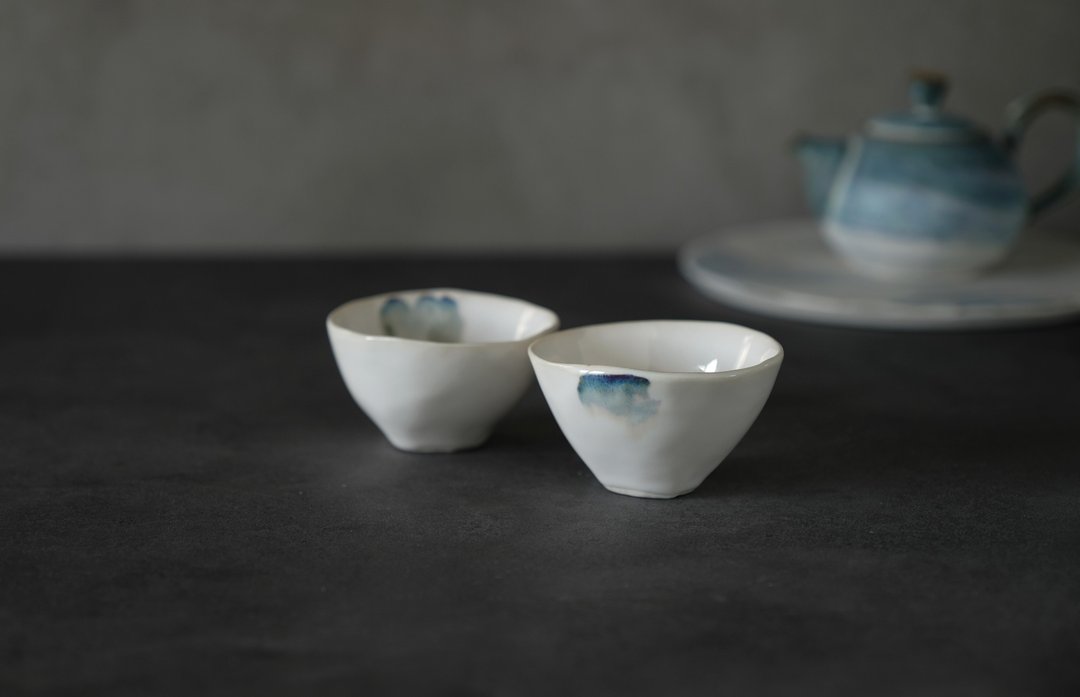 青抹_茶杯组 2入 - 茶具/茶杯 - 瓷 白色