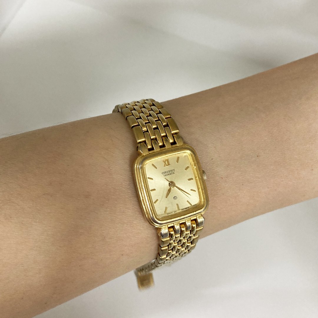 售完 ORIENT 日本机芯 经典金色表壳 表盘 石英表 古董表 vintage - 女表 - 其他金属 金色