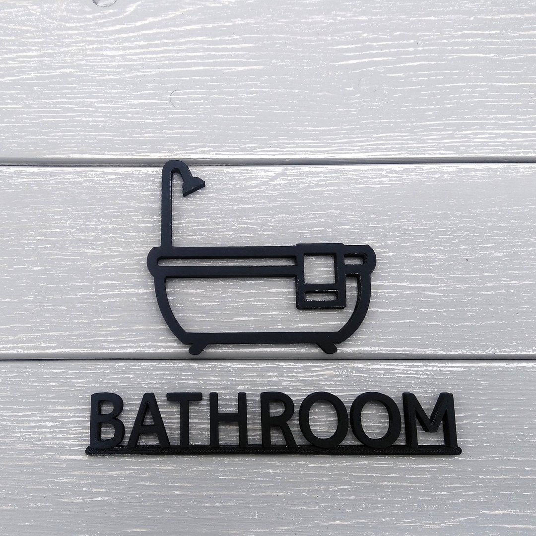 Restroom Sign,WC Sign,Bathroom Sign,Toilet Sign,Room Sign - 墙贴/壁贴 - 塑料 黑色