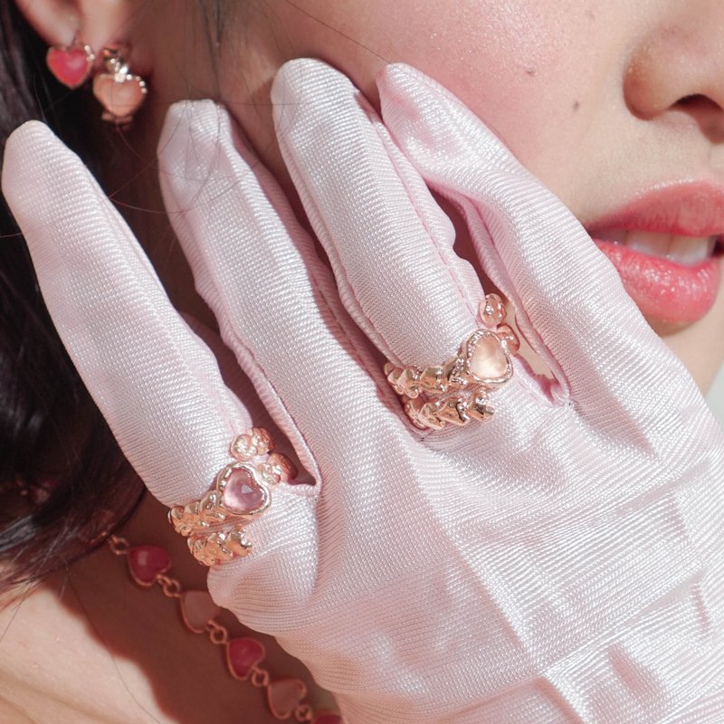 Love Card Twist Ring - 戒指 - 半宝石 银色