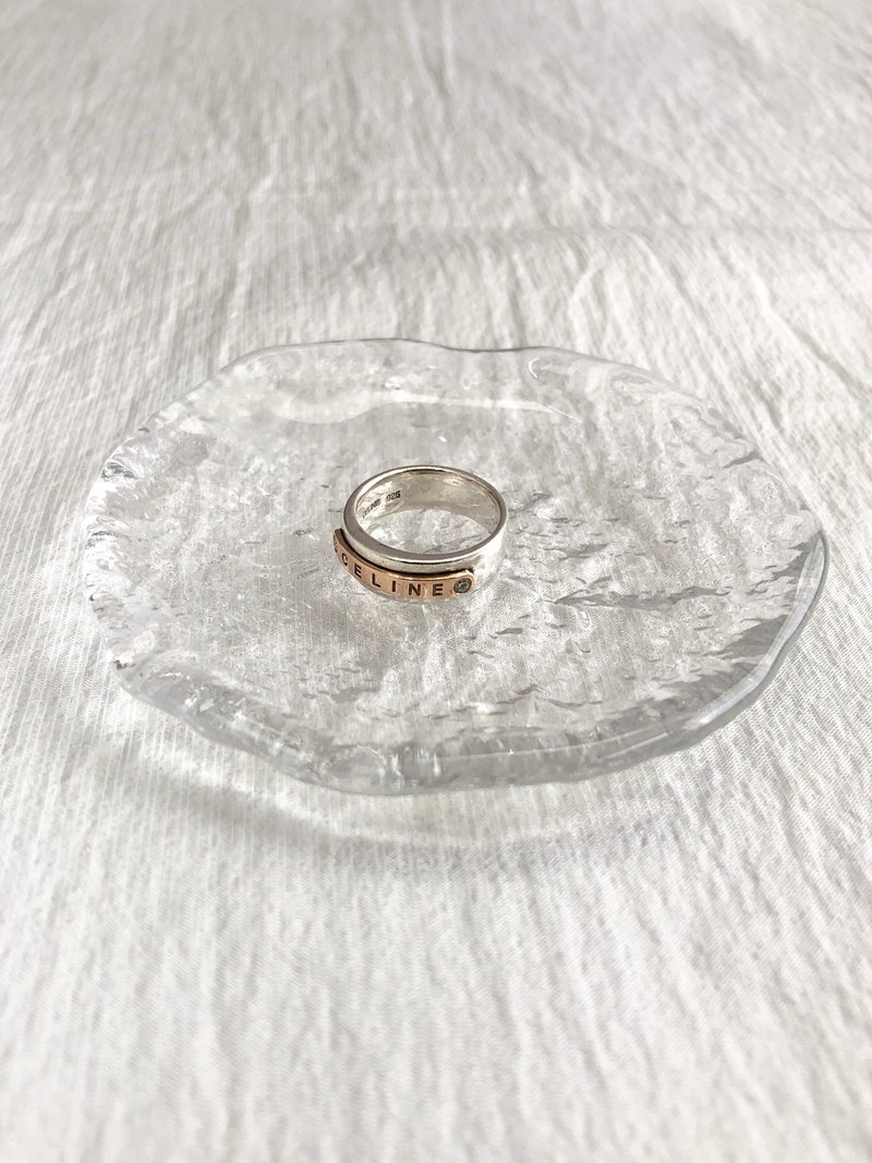 【 日本直送 名牌中古包 】CELINE 赛琳 戒指 银色 金色 Logo SILVER925 vintage 古董 3y6k7c - 戒指 - 纯银 银色