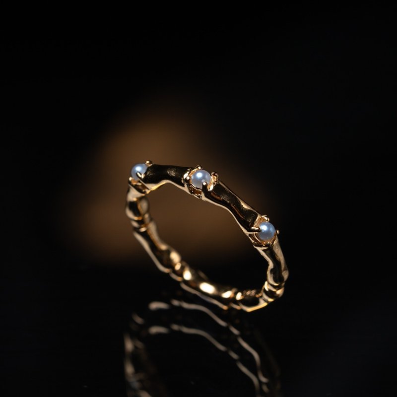 【神秘星象学:神话之戒】双子座 l 珍珠925纯银厚镀18k真金戒指 - 戒指 - 纯银 