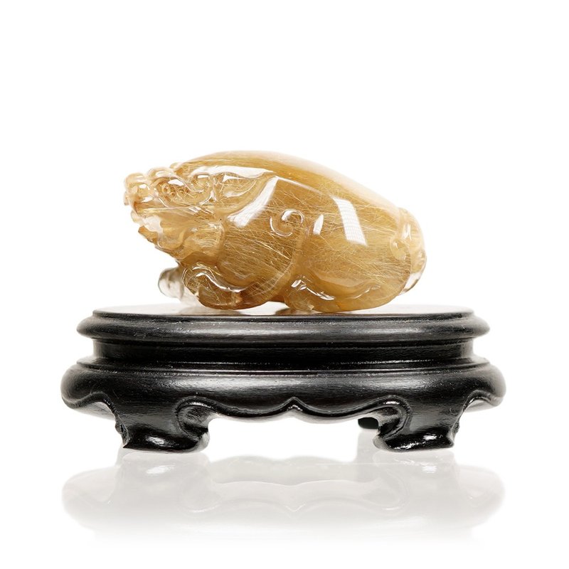 【正佳珠宝】金钛晶 顶级维纳斯金发晶 40.1g 招财貔貅 金发晶 - 其他 - 半宝石 多色