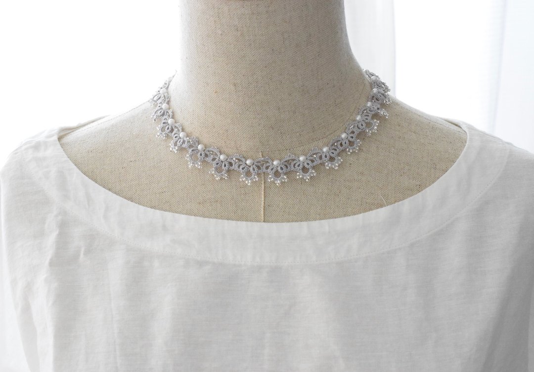 Tatting Lace Order Choker Necklace - 项链 - 棉 透明