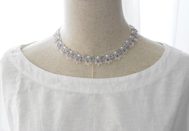 Tatting Lace Order Choker Necklace - 项链 - 棉．麻 透明