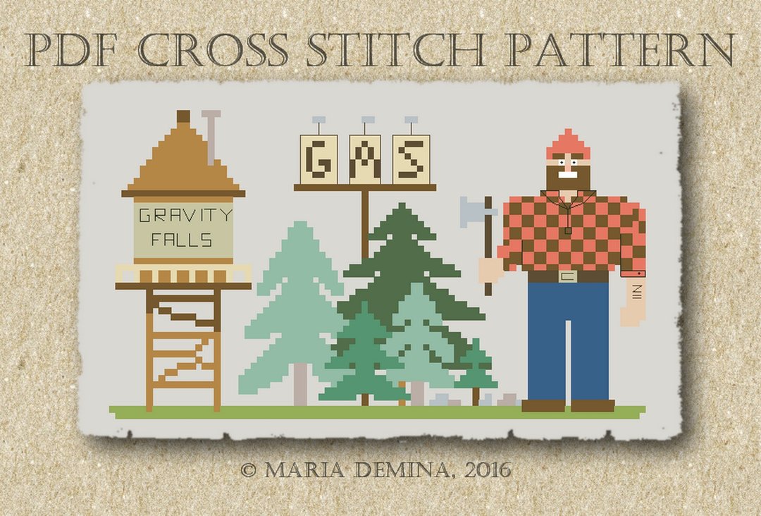 Gravity Falls Opening Titles Parody PDF cross stitch pattern - 手工艺教程/工具书 - 其他材质 