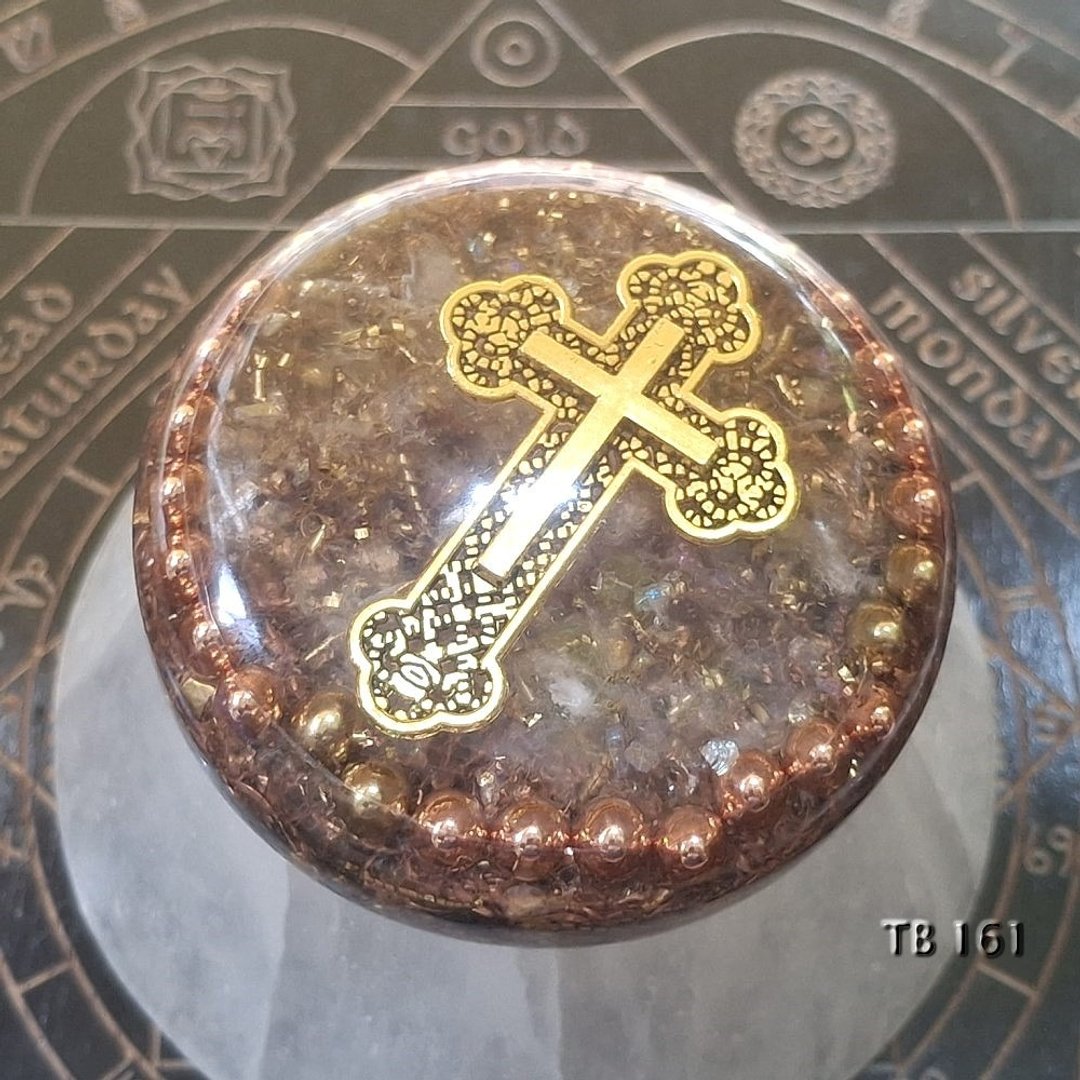 十字架奥刚能量塔 - 摆饰 - 水晶 金色