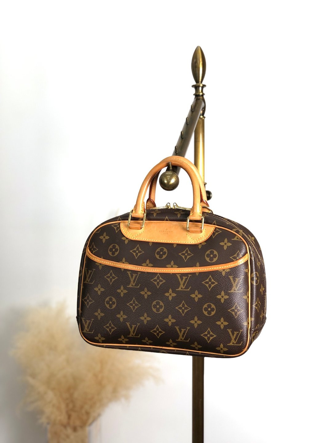 【日本直送 品牌二手包】LOUIS VUITTON 手提包棕PVC/皮革 Trouville M42228 保龄球包 wmhwus - 手提包/手提袋 - 防水材质 咖啡色