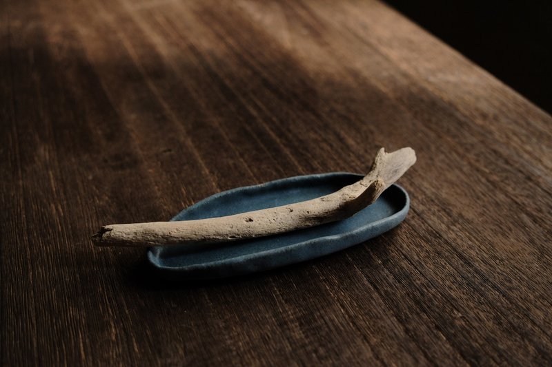 苍・无际的海・长皿 - 盘子/餐盘/盘架 - 陶 蓝色