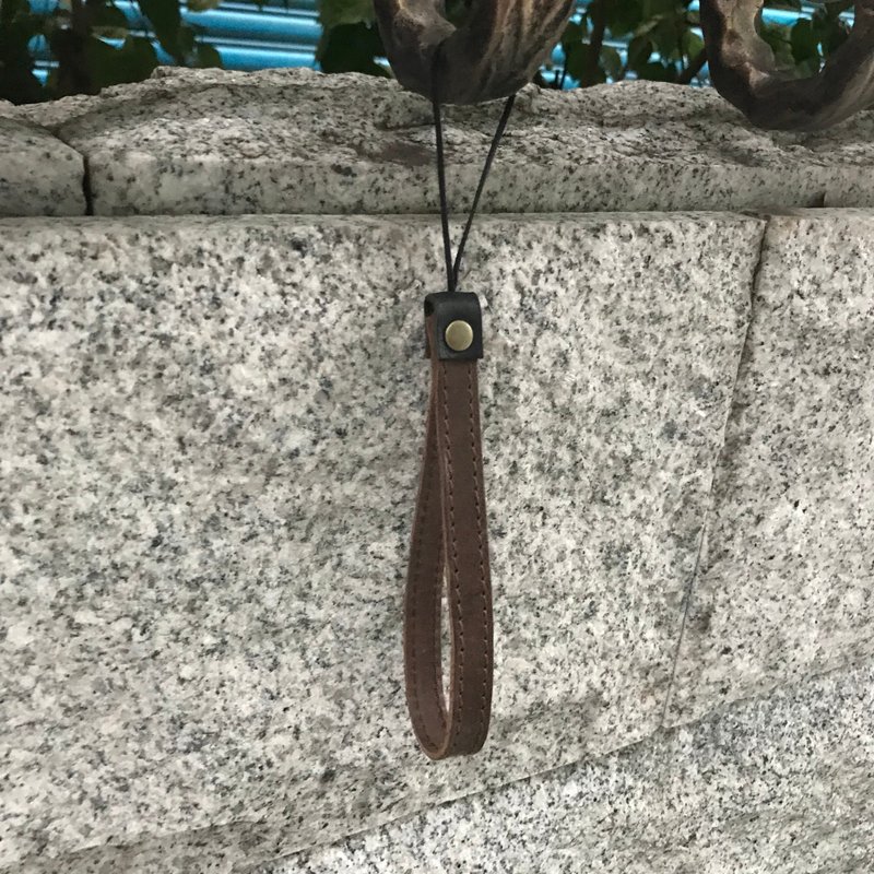 Sienna手工真皮手机相机吊绳 - 吊饰 - 真皮 黑色