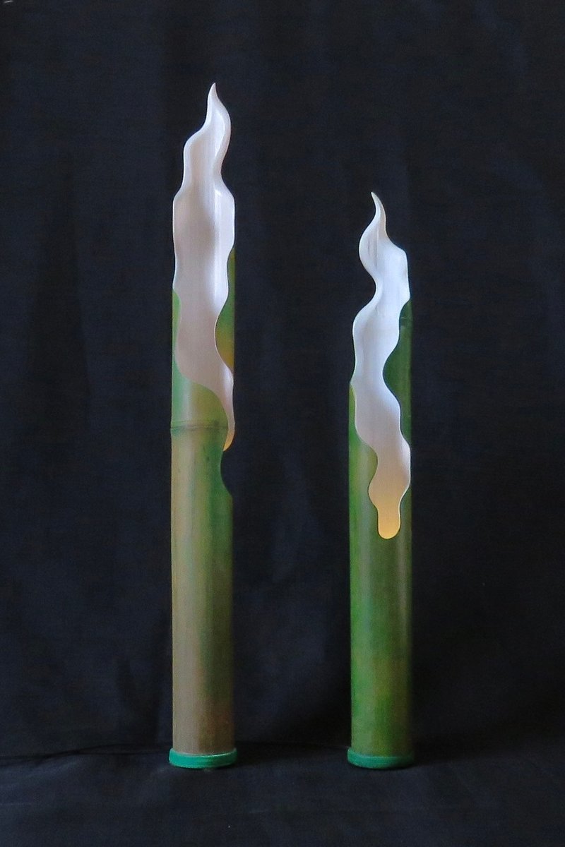 双生火焰 - 唯美浪漫 LED 桂竹人文小夜灯一对 - 灯具/灯饰 - 竹 绿色