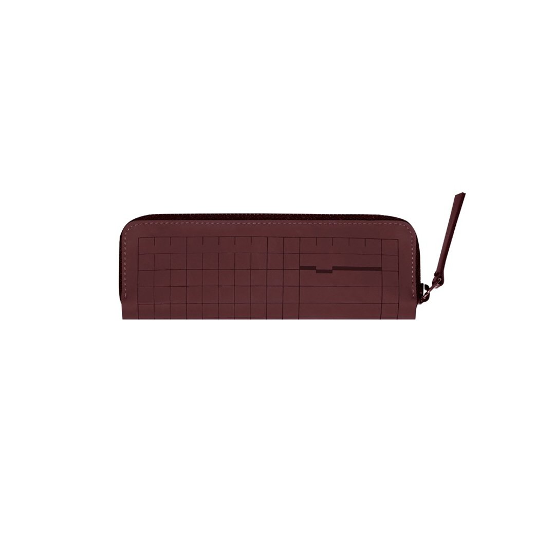 多功能收纳套 HALF Pen case - 酒红 - Cutting Mat 款式 - 铅笔盒/笔袋 - 乳胶 红色