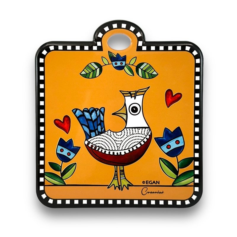 意大利EGAN- 插画咕咕鸟系列 18CM 隔热垫 面包板 橘色 - 盘子/餐盘/盘架 - 瓷 橘色