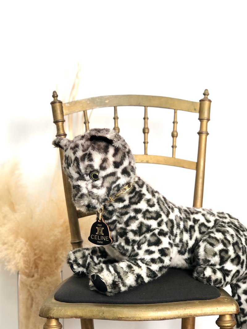 【日本直送，品牌二手包装】CELINE席琳毛绒玩具白黑FIRST合作款vintage老款Celine yjspnn - 玩偶/公仔 - 棉．麻 黑色