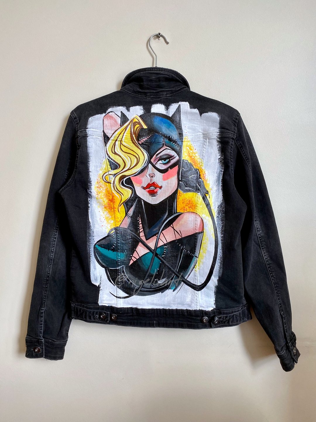 手绘丹宁外套 手工订制 Catwoman DC Comics 礼品 - 女装休闲/机能外套 - 棉 多色