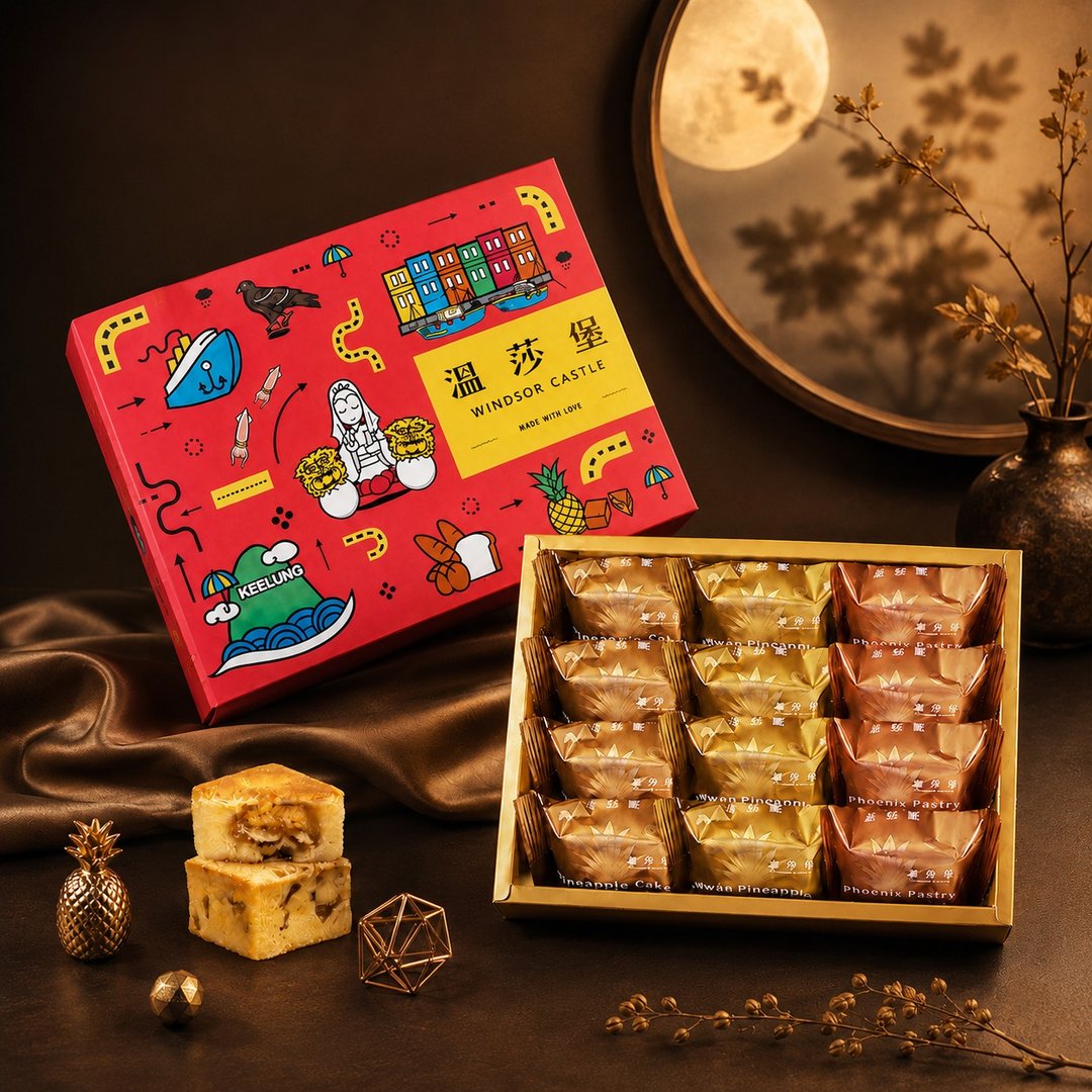 【温莎堡】综合酥礼盒 (12 入)【中秋礼盒/凤凰酥/凤梨酥/土凤梨酥 - 蛋糕/甜点 - 其他材质 红色