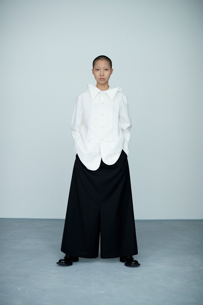 白色连帽双口袋衬衫 - 中性连帽卫衣/T 恤 - 聚酯纤维 白色